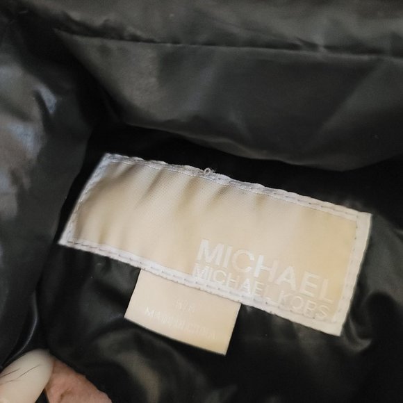 Micheal Micheal Kors Big Girls Stadium Length Belted Puffer coat fuzzy hood 5/6 - Picture 6 of 6